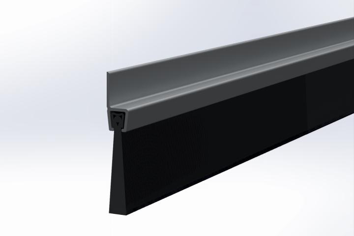 Bas de porte en aluminium avec brosse IBS 50
