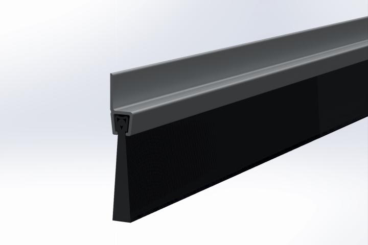 Bas de porte en aluminium avec brosse IBS 50
