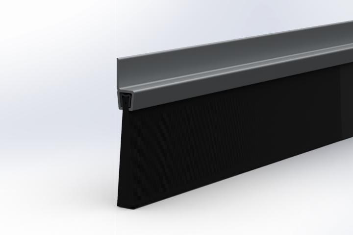 Bas de porte en aluminium avec brosse IBS 60
