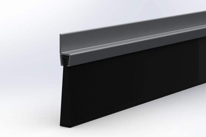 Bas de porte en aluminium avec brosse IBS 60