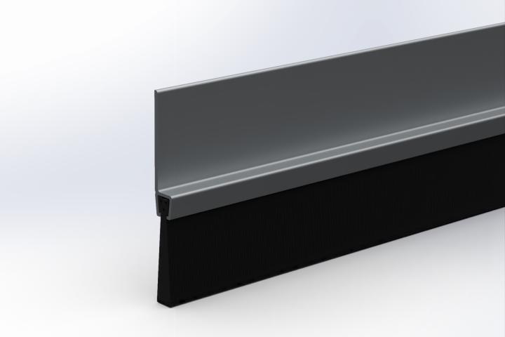 Bas de porte en aluminium avec brosse IBS 70
