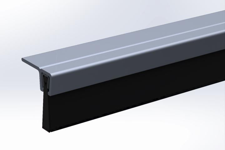 Bas de porte en aluminium avec brosse IBS 90 18