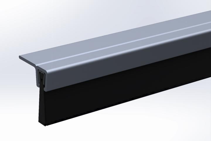 Bas de porte en aluminium avec brosse IBS 90 18