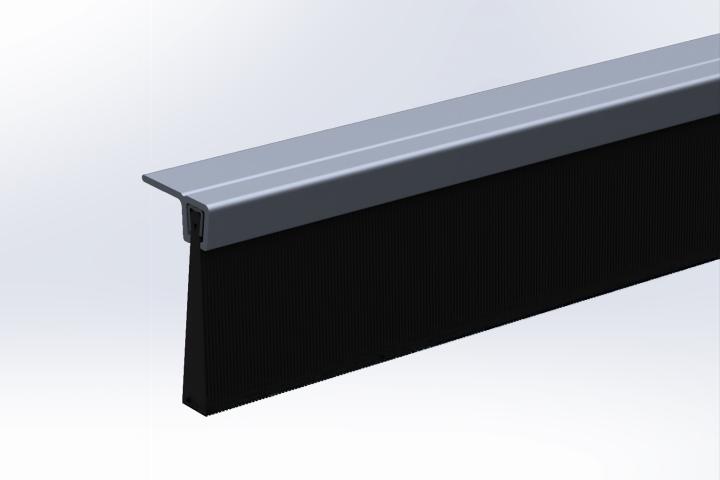 Bas de porte en aluminium avec brosse IBS 90 32