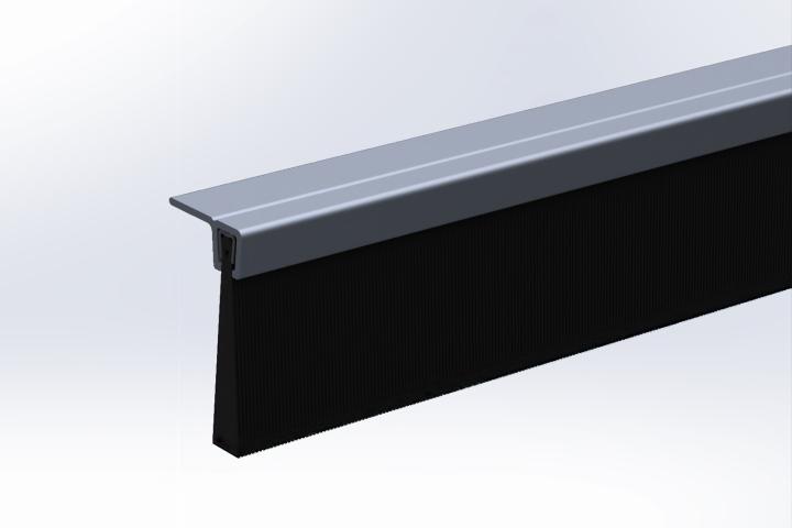 Bas de porte en aluminium avec brosse IBS 90 32