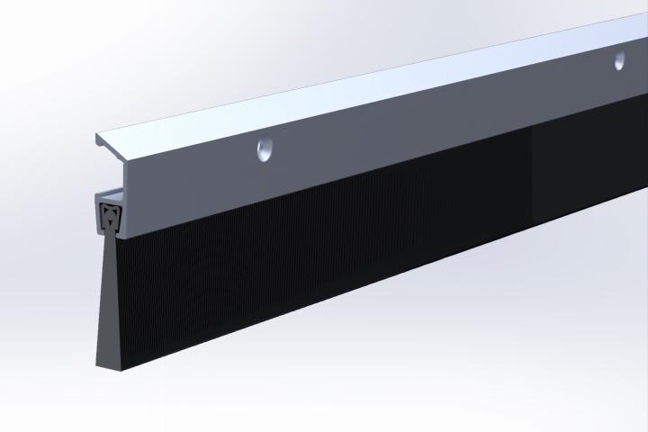 Bas de porte en aluminium avec brosse IBS