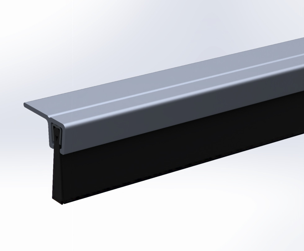 Bas de porte en aluminium avec brosse IBS 90 18