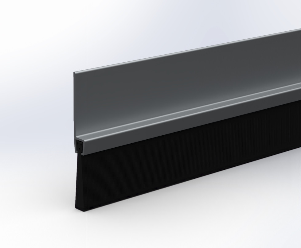 Bas de porte en aluminium avec brosse IBS 70