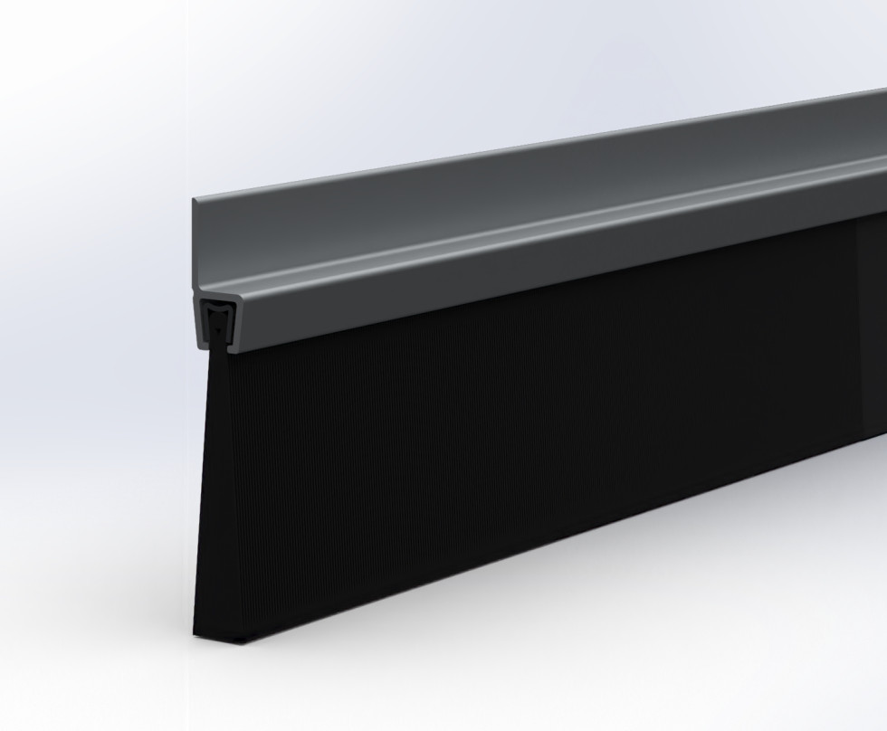 Bas de porte en aluminium avec brosse IBS 60