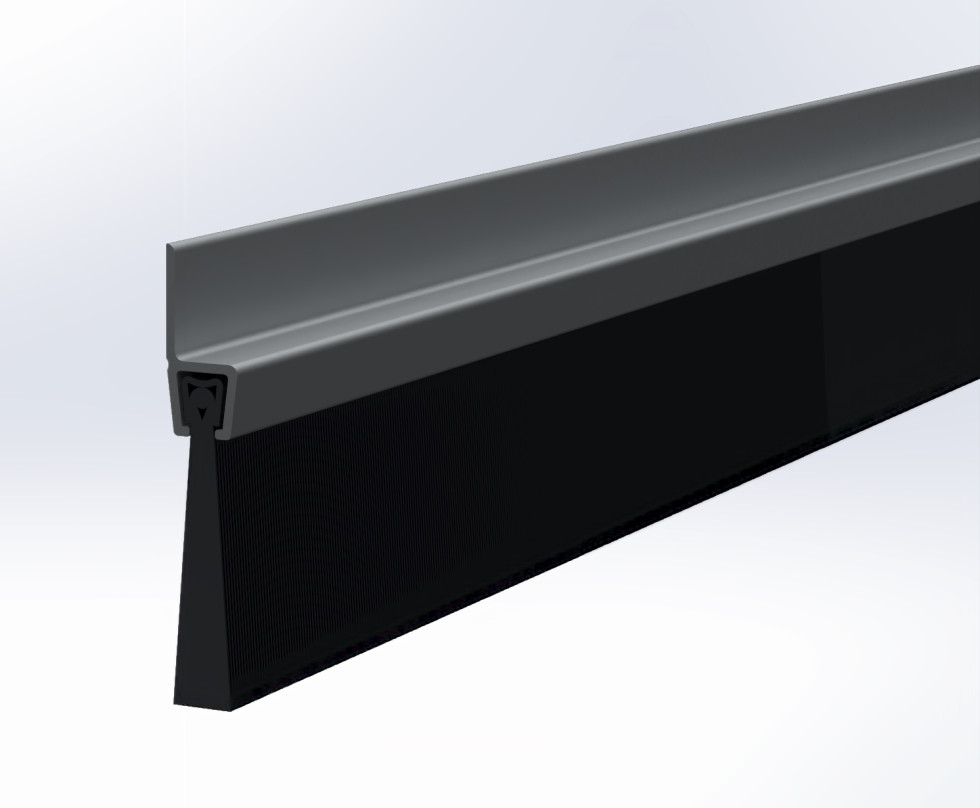 Bas de porte en aluminium avec brosse IBS 50