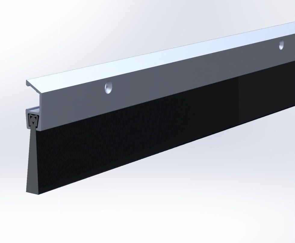 Bas de porte en aluminium avec brosse IBS